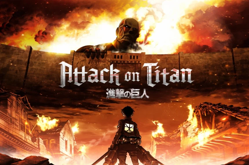 Attack on Titan complete manga cover featuring Eren Yeager and the Colossal Titan