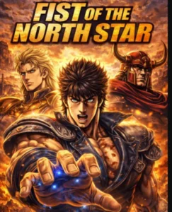 Kenshiro from Fist of the North Star in a dramatic battle pose