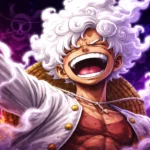 Monkey D. Luffy Gear 5 transformation in One Piece anime