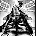 Imu unleashing Omen power and transforming weapon into Nemesis black blade in One Piece