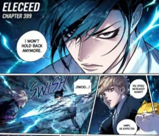 Eleceed Chapter 399 Jiwoo vs enemy intense lightning fight scene