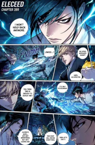 Eleceed Chapter 399 Jiwoo vs enemy intense lightning fight scene