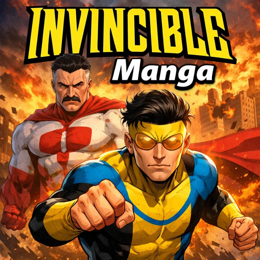 Invincible manga Mark Grayson and Omni-Man intense fight scene